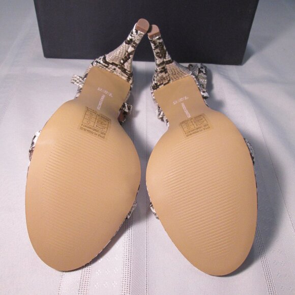 French Connection Tessa Snake Heeled Ankle Strap Sandals Sz 9M - Picture 9 of 11